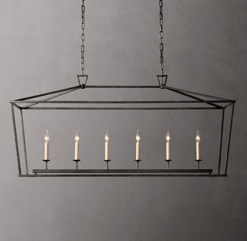 19th C. English Openwork Rectangular Chandelier 54"