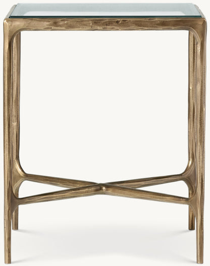 Thaddeus Glass Square Bedside Table
