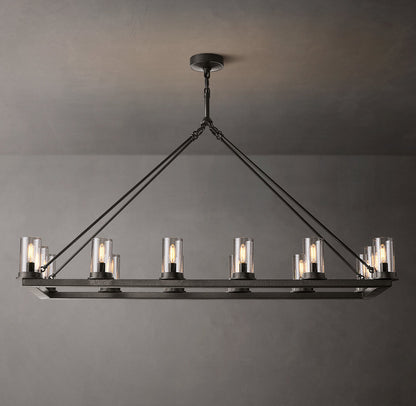 Ondra Linear Clear Glass Chandelier 52"