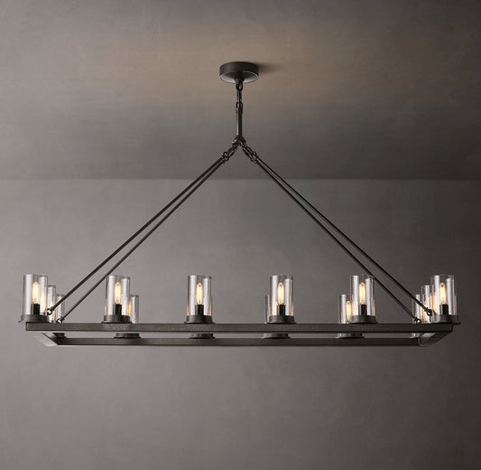 Ondra Linear Clear Glass Chandelier 52"