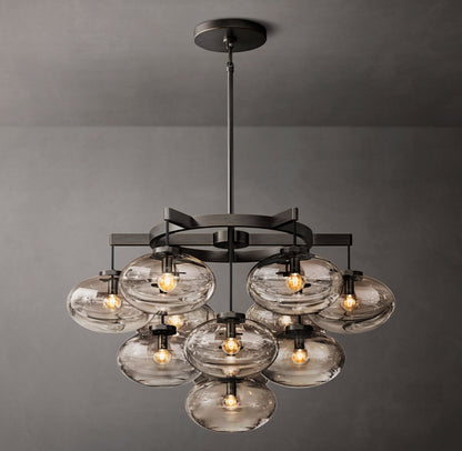 Cabrette Clear Glass Round Chandelier 36"