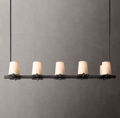 Pauillac Fabric Shade Linear Chandelier 49"