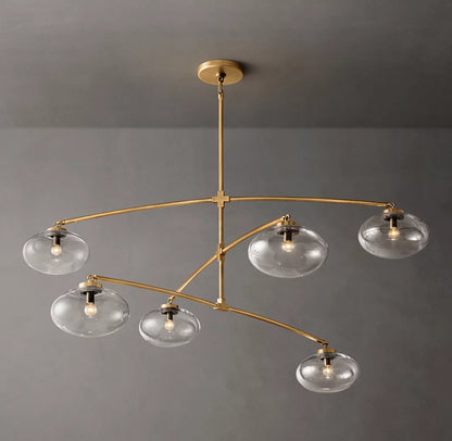 Cabrette Clear Glass Mobile Round Chandelier