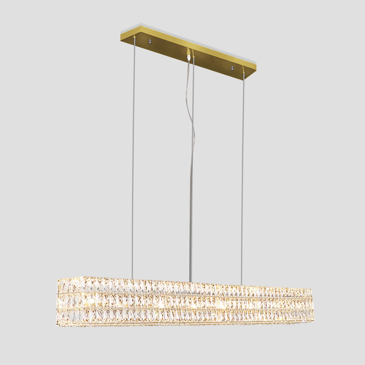 Dina Halo Rectangular Crystal Chandelier