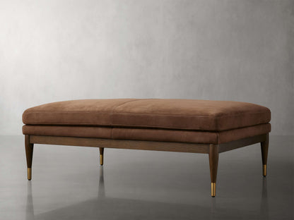 Fisher Nubuck Leather Ottoman