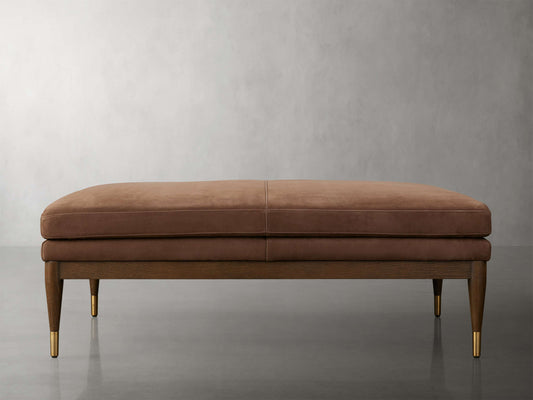 Fisher Nubuck Leather Ottoman