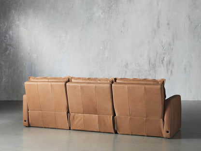 Rowland Leather Three-Piece Motion Modular Sofa