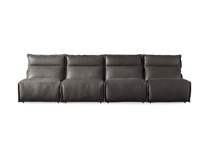 Rowland Leather Four-Piece Armless Motion Modular Sofa