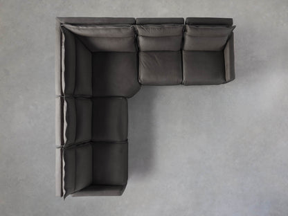 Rowland Leather Five-Piece Motion Corner Sectional