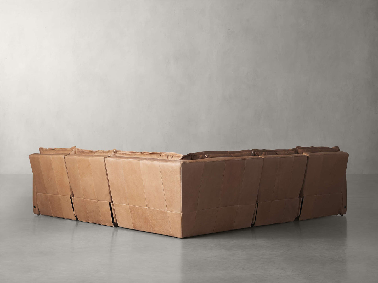 Rowland Leather Five-Piece Motion Corner Sectional