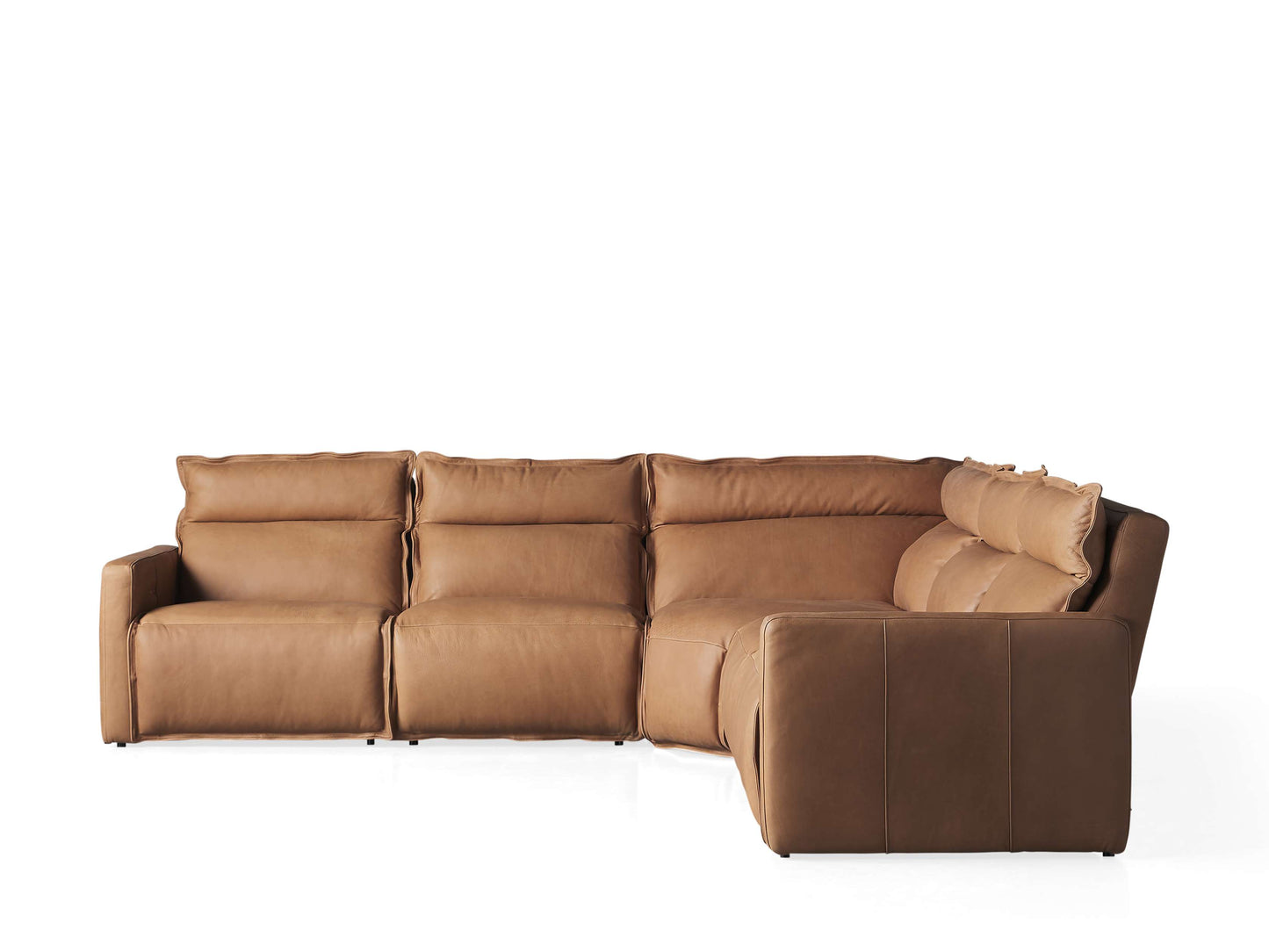 Rowland Leather Five-Piece Motion Corner Sectional