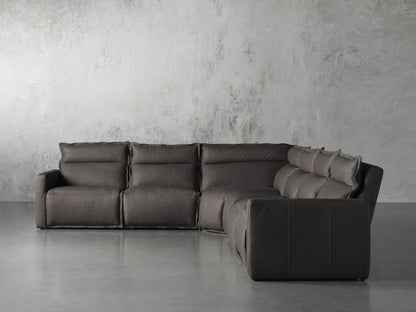 Rowland Leather Six-Piece Motion Sectional