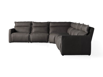 Rowland Leather Six-Piece Motion Sectional