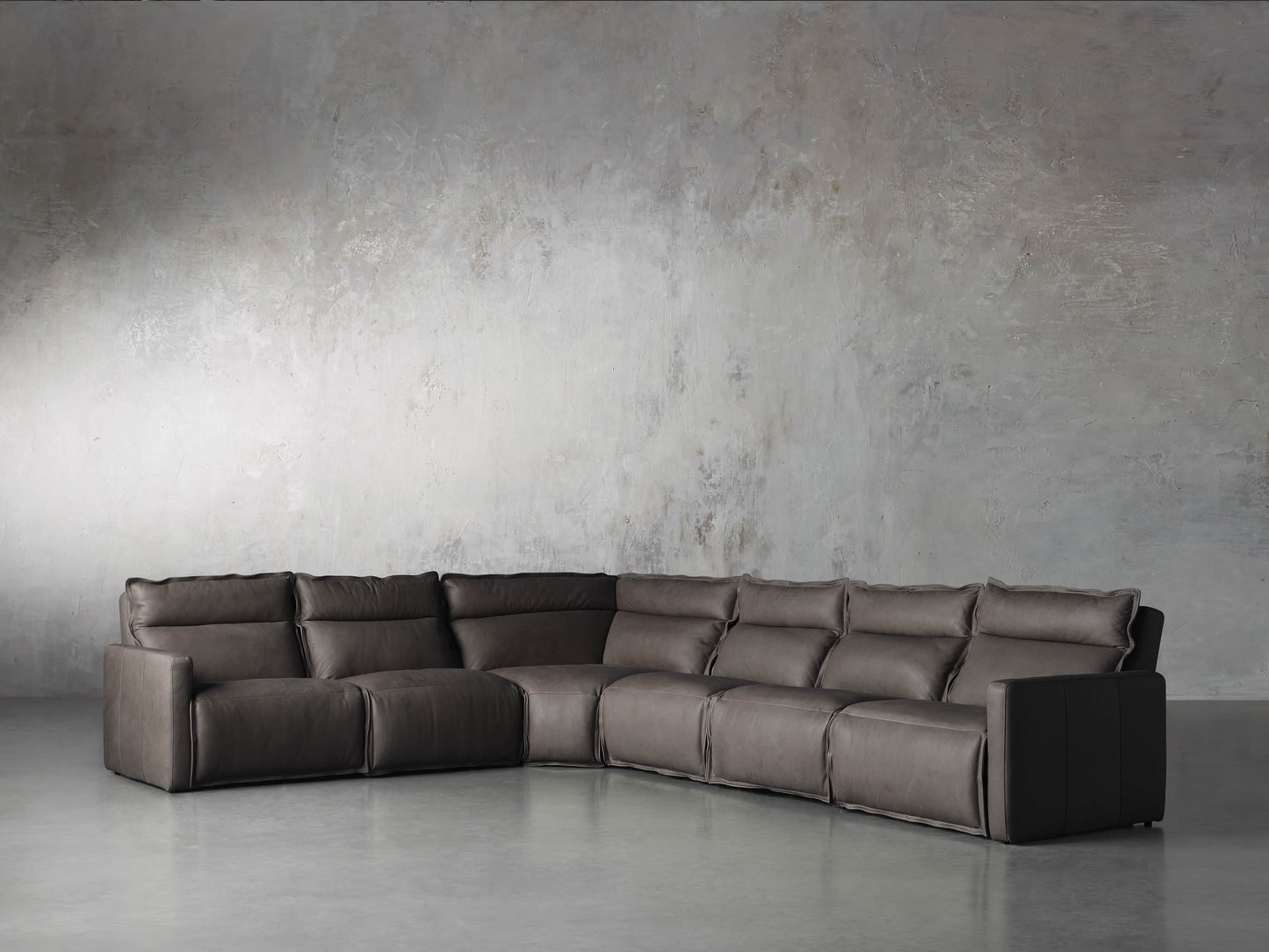 Rowland Leather Six-Piece Motion Sectional