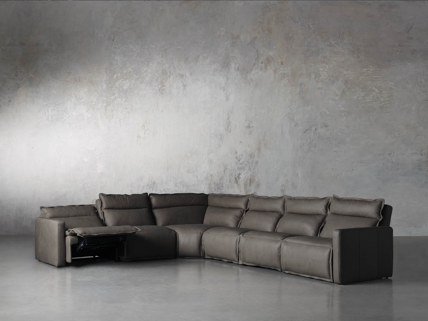Rowland Leather Six-Piece Motion Sectional