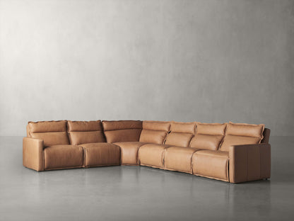 Rowland Leather Six-Piece Motion Sectional