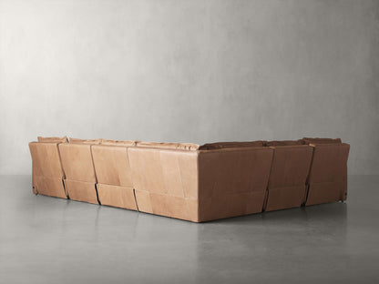 Rowland Leather Six-Piece Motion Sectional