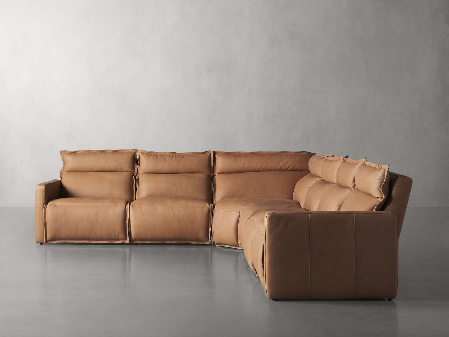 Rowland Leather Six-Piece Motion Sectional