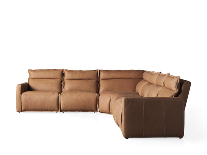 Rowland Leather Six-Piece Motion Sectional
