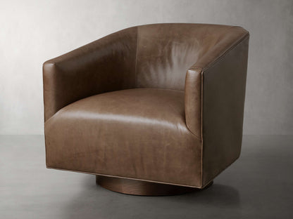 Ellison Leather Plinth Swivel Chair