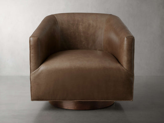 Ellison Leather Plinth Swivel Chair