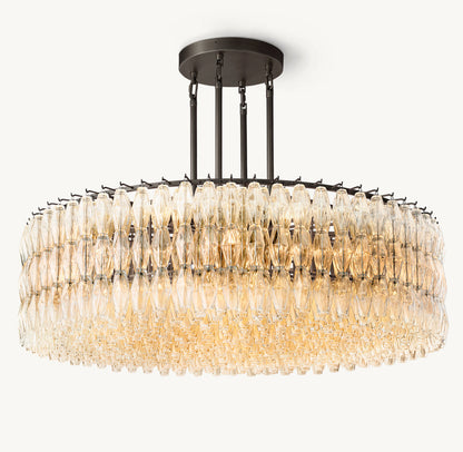 Chiara Clear Glass Round Chandelier 62"