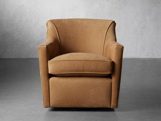 Morris Nubuck Leather Swivel Chair