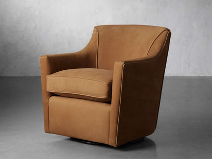 Morris Nubuck Leather Swivel Chair