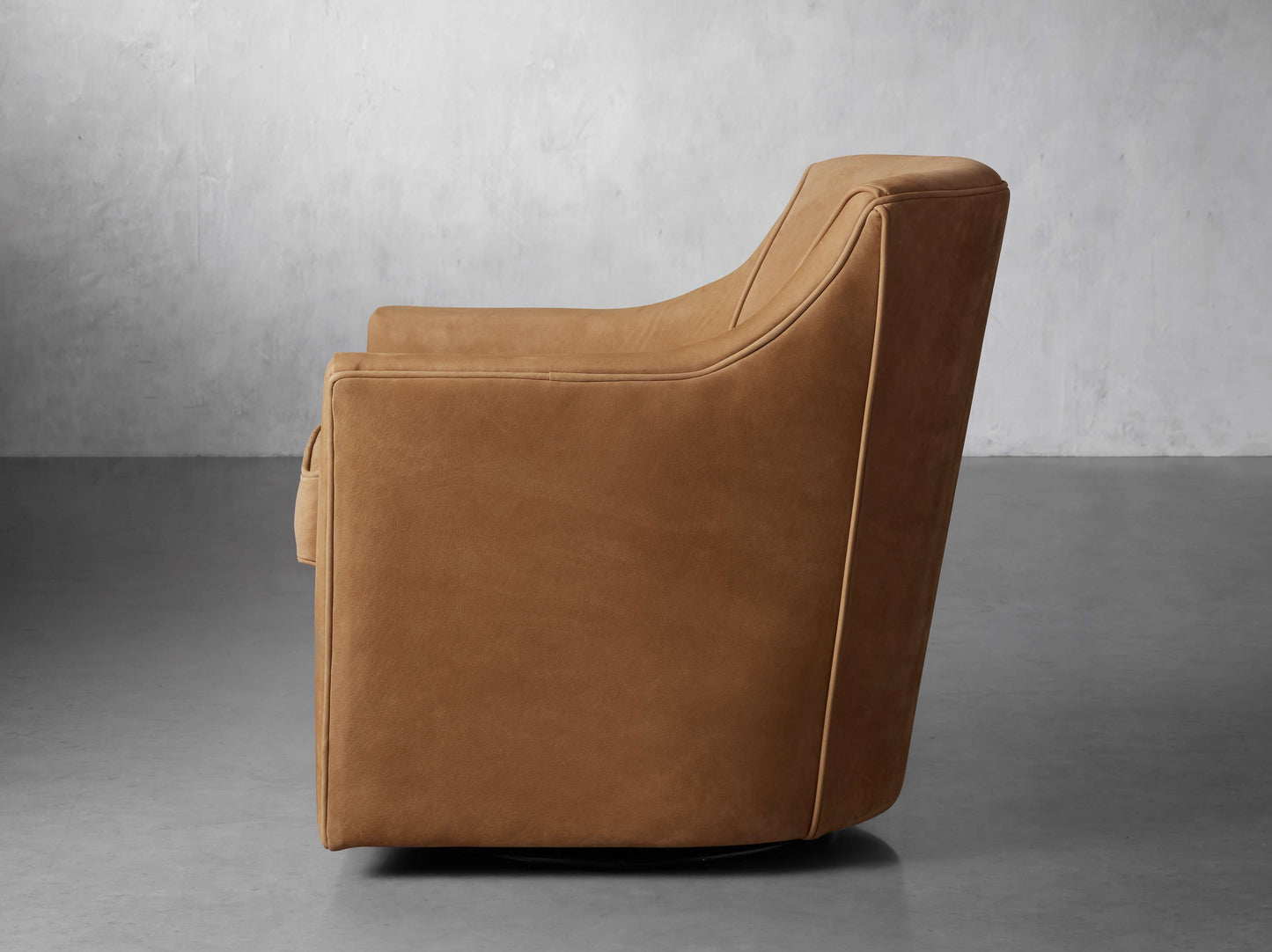 Morris Nubuck Leather Swivel Chair