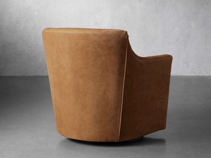 Morris Nubuck Leather Swivel Chair
