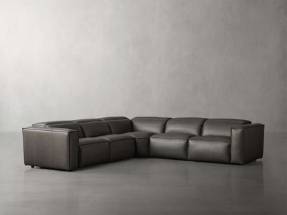 Coburn Leather Five-Piece Motion Corner Sectional