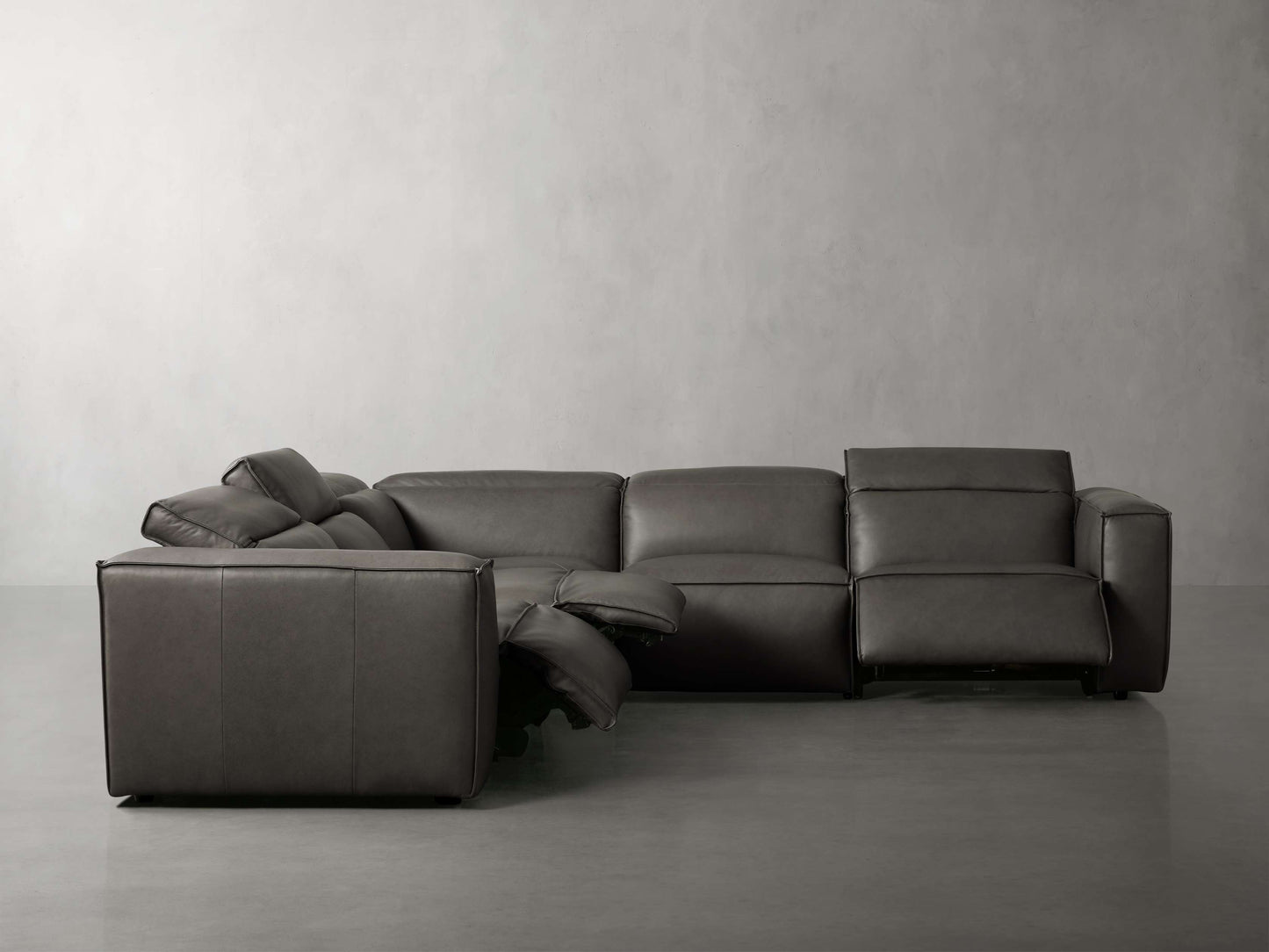 Coburn Leather Five-Piece Motion Corner Sectional