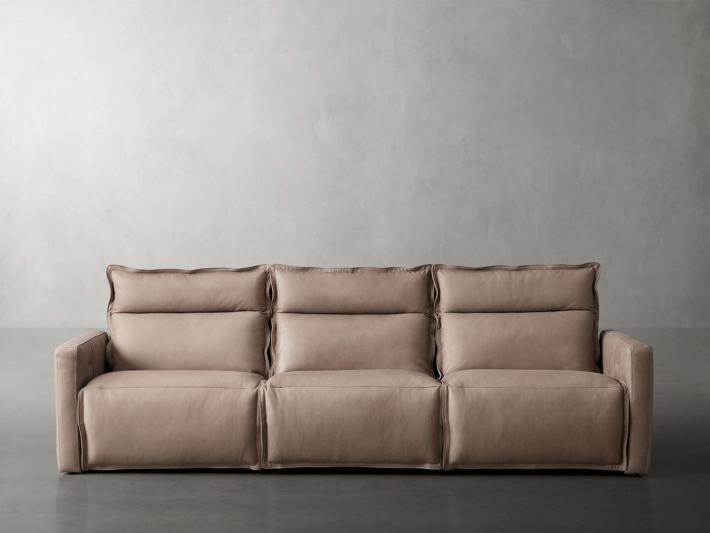 Rowland Leather Three-Piece Motion Modular Sofa