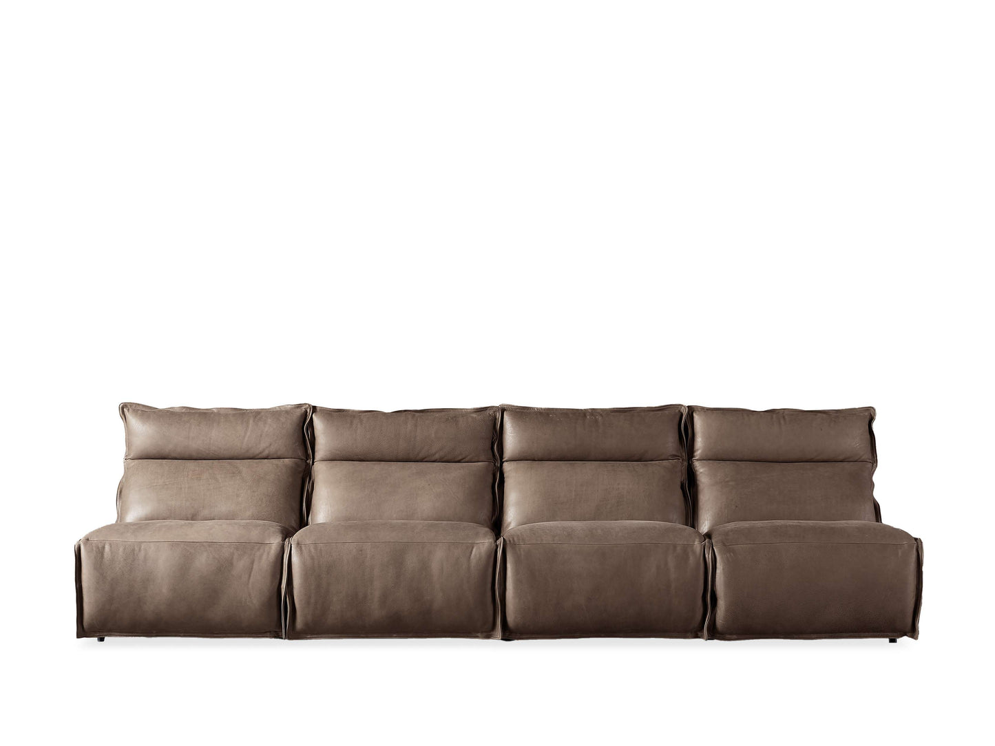 Rowland Leather Four-Piece Armless Motion Modular Sofa