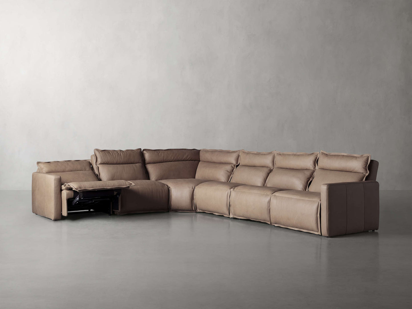 Rowland Leather Six-Piece Motion Sectional