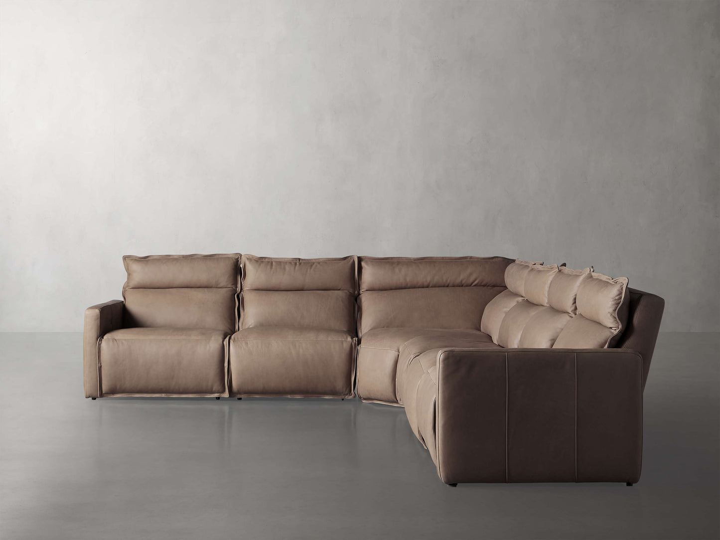 Rowland Leather Six-Piece Motion Sectional