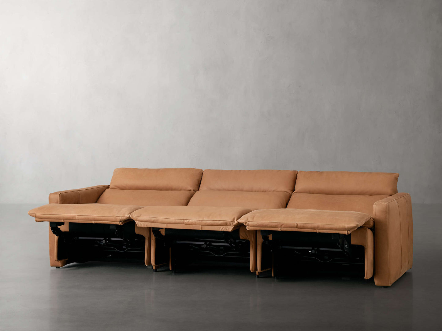 Rowland Tailored Leather Three-Piece Motion Modular Sofa
