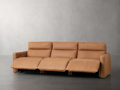 Rowland Tailored Leather Three-Piece Motion Modular Sofa