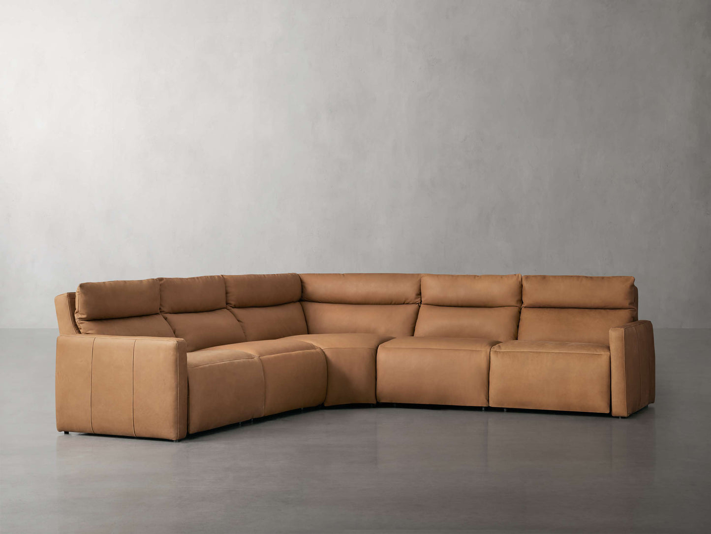 Rowland Tailored Leather Five-Piece Motion Corner Sectional
