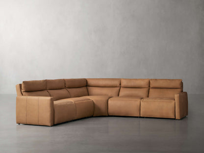 Rowland Tailored Leather Five-Piece Motion Corner Sectional