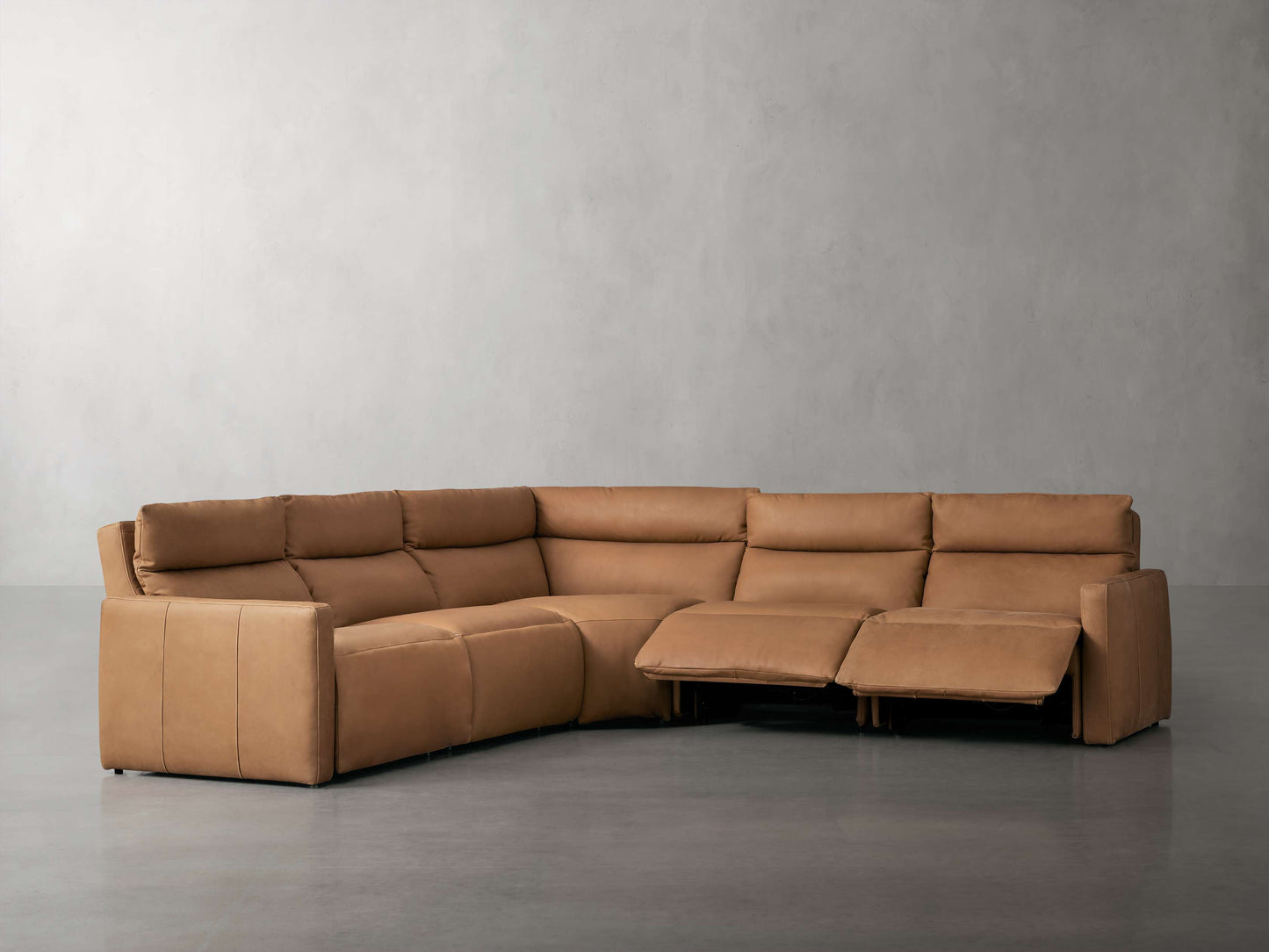 Rowland Tailored Leather Five-Piece Motion Corner Sectional