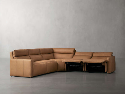 Rowland Tailored Leather Five-Piece Motion Corner Sectional