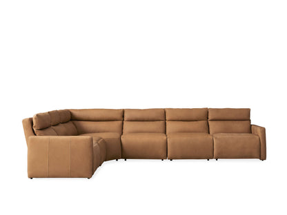 Rowland Tailored Leather Six-Piece Motion Sectional