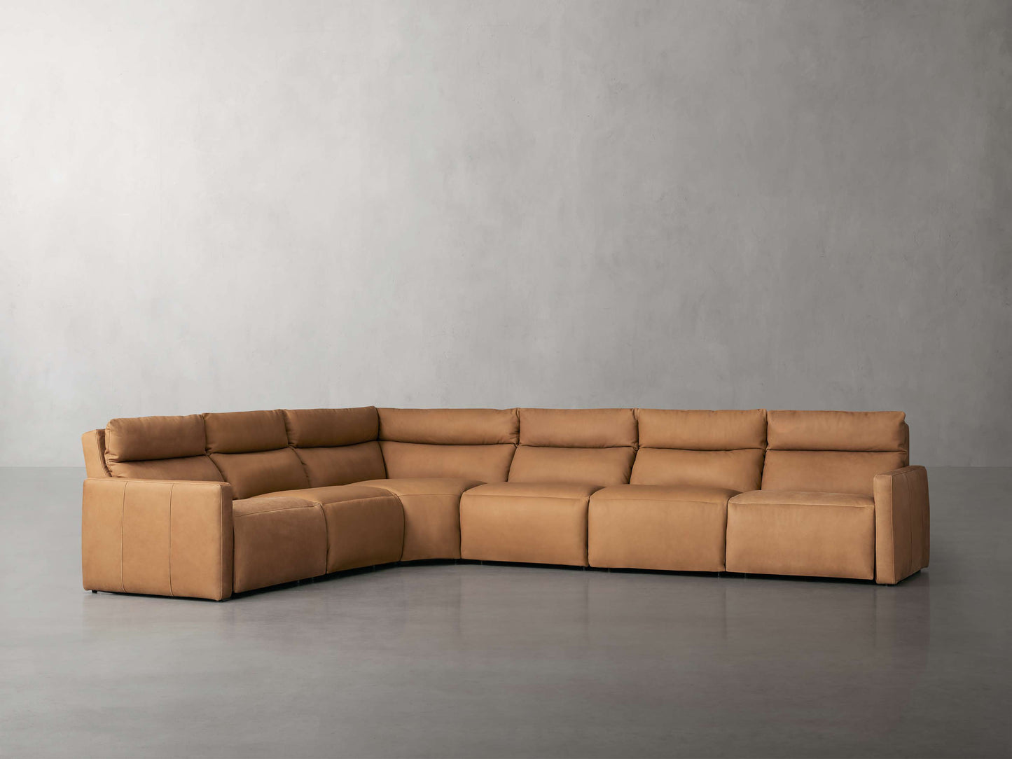 Rowland Tailored Leather Six-Piece Motion Sectional