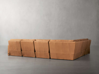 Rowland Tailored Leather Six-Piece Motion Sectional