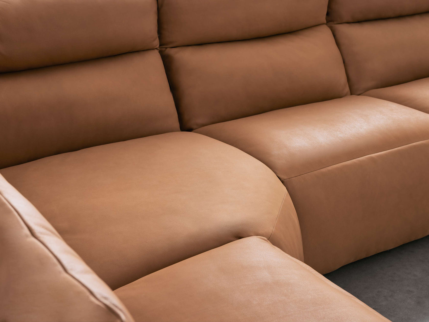 Rowland Tailored Leather Six-Piece Motion Sectional