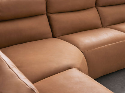Rowland Tailored Leather Six-Piece Motion Sectional