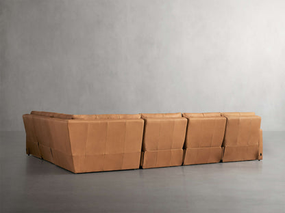 Rowland Tailored Leather Six-Piece Motion Sectional