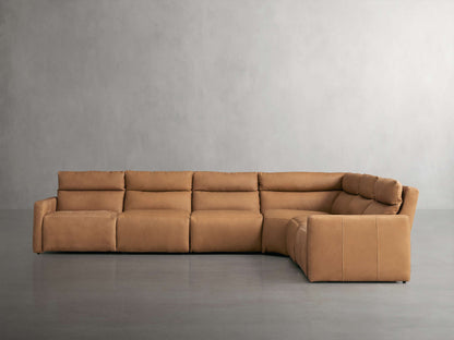 Rowland Tailored Leather Six-Piece Motion Sectional