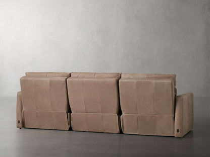 Rowland Tailored Leather Three-Piece Motion Modular Sofa